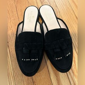 Black suede Kate Spade mules. Size 8.5